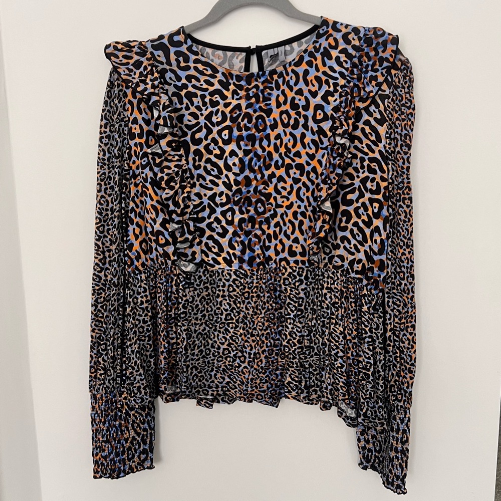 Anthropologie Multicolor Animal Print Blouse